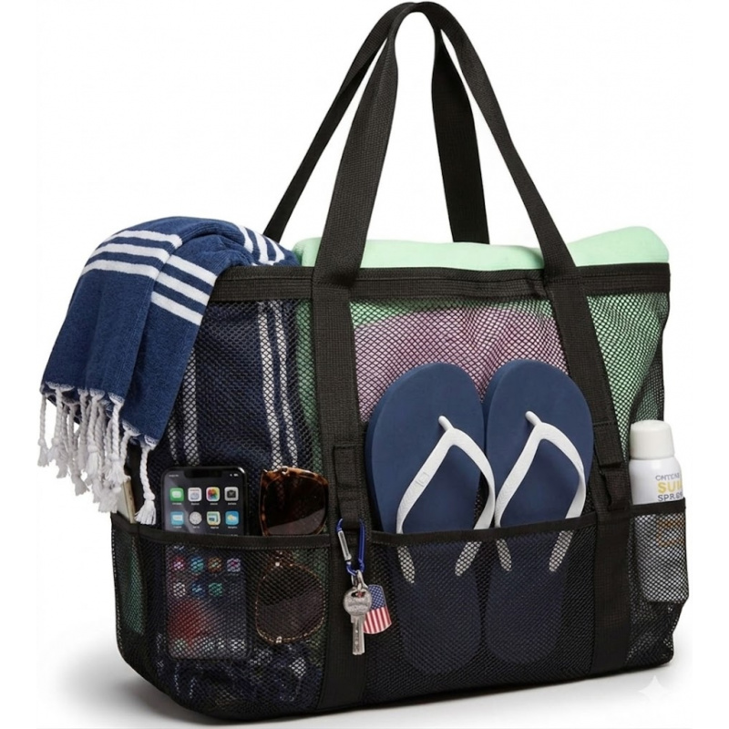 Dry Bag Roll Top - Oversized Mesh Beach Bag With 9