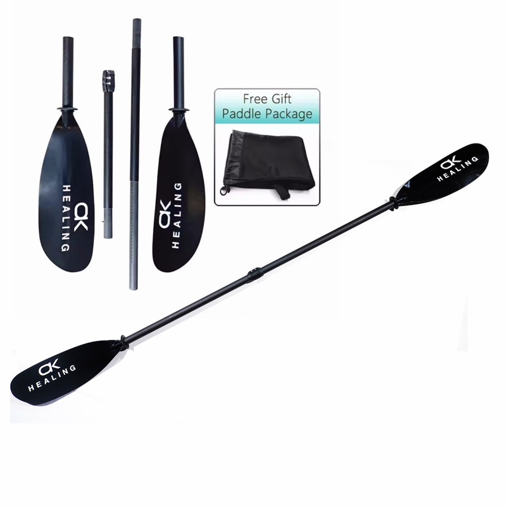 Kayak Paddle Carbon - Stock 4-Section Black Carbon 3K Matte
