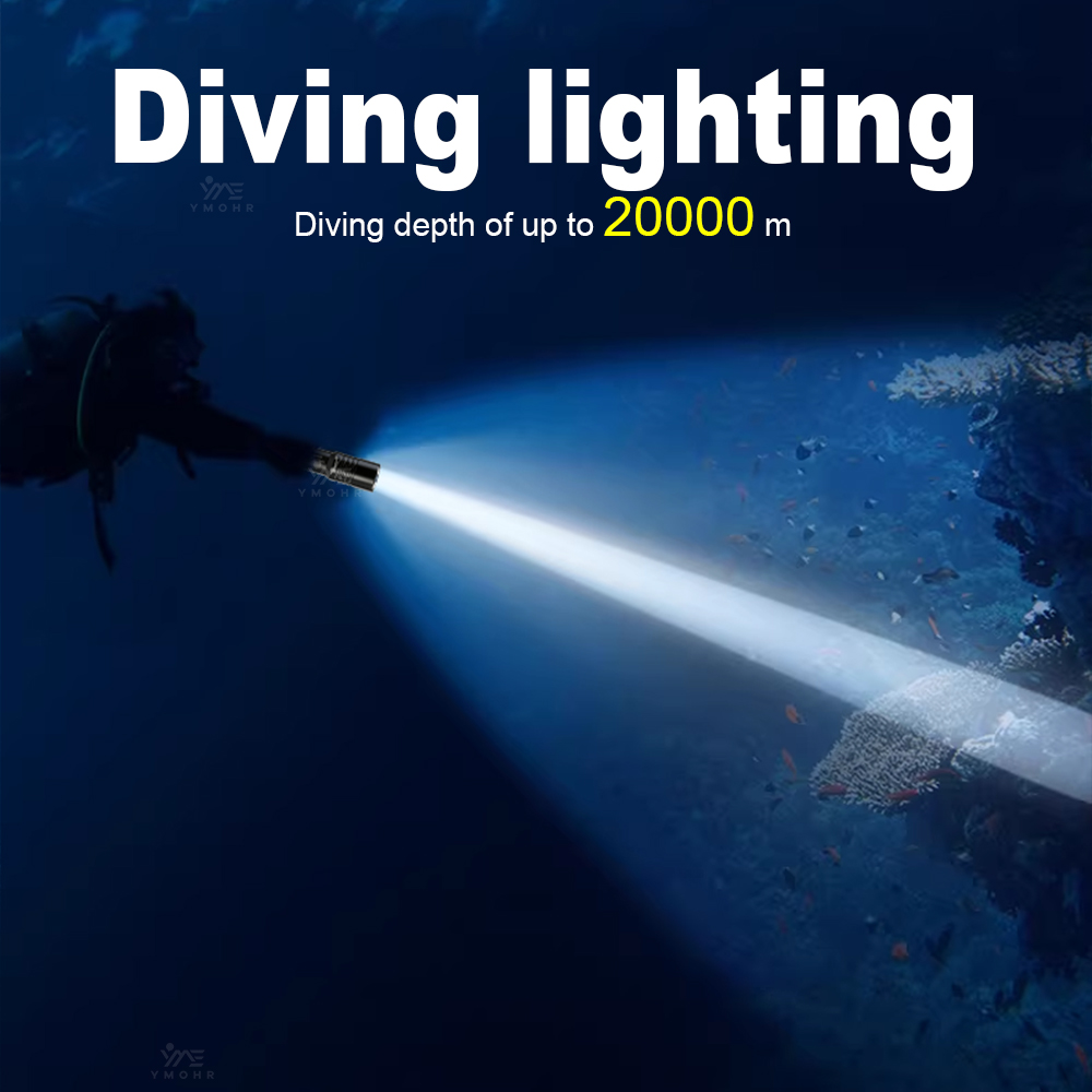 20000M Diving Flashlight Power - Underwater Flashlight ulasan dan harga