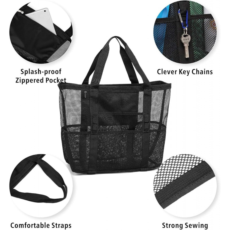 Oversized Mesh Beach Bag With  - Dry Bag Roll Top ulasan dan harga
