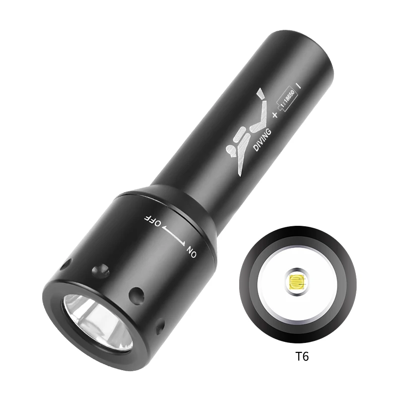 New T6 LED Diving Torch Long-R - Underwater Flashlight ulasan dan harga