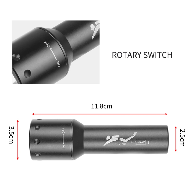 New T6 LED Diving Torch Long-R - Underwater Flashlight ulasan dan harga